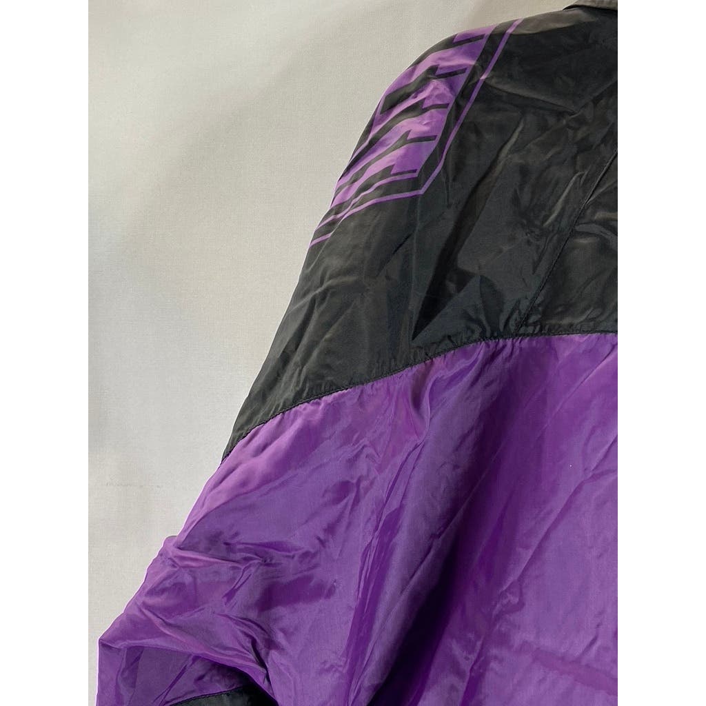 FILLING PIECES Men's Black/Purple Colorblock Zip-Up Lightweight Jacket SZ M