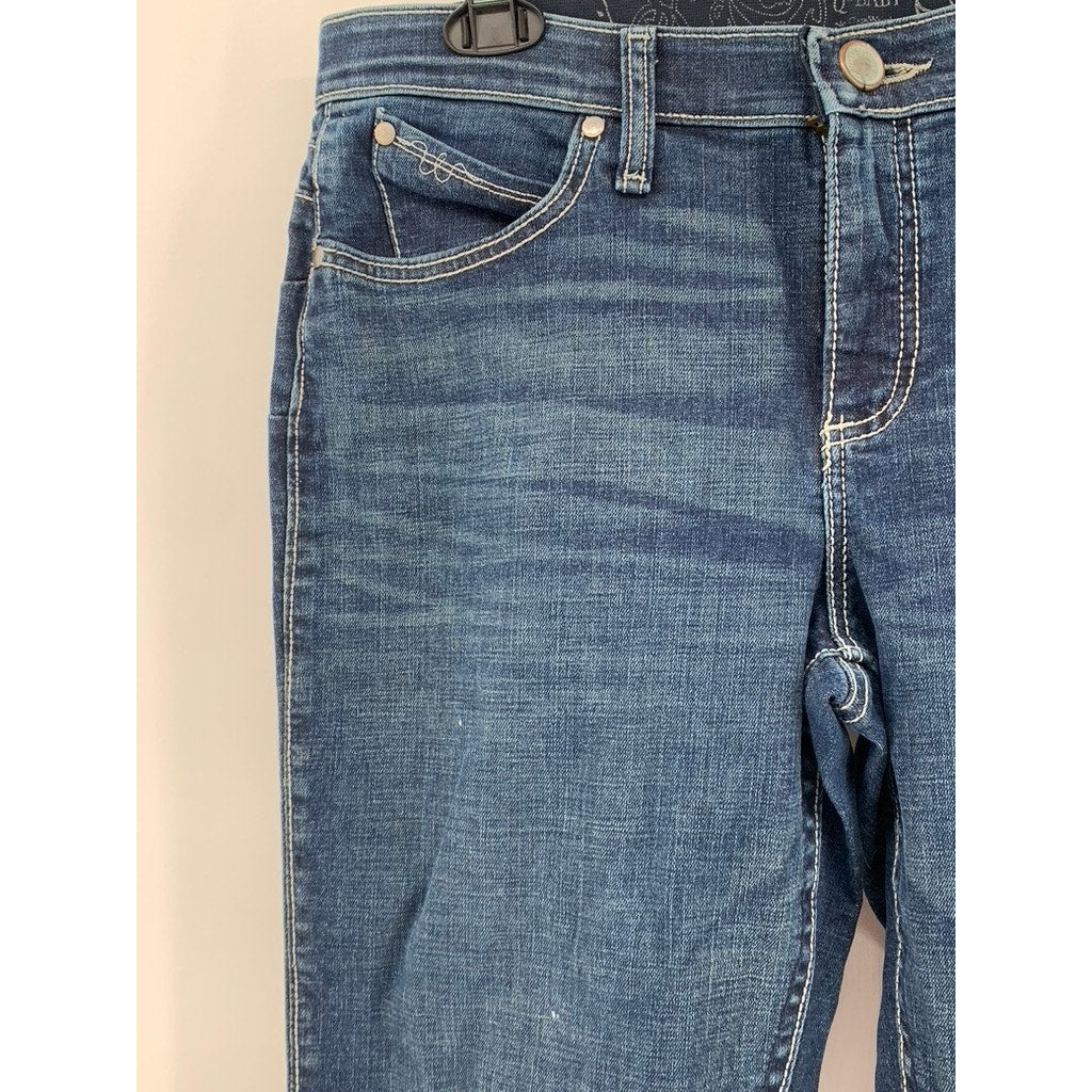 WRANGLER Women's Q-BABY Western Riding BootCut Stretch Denim Jeans SZ  9/10