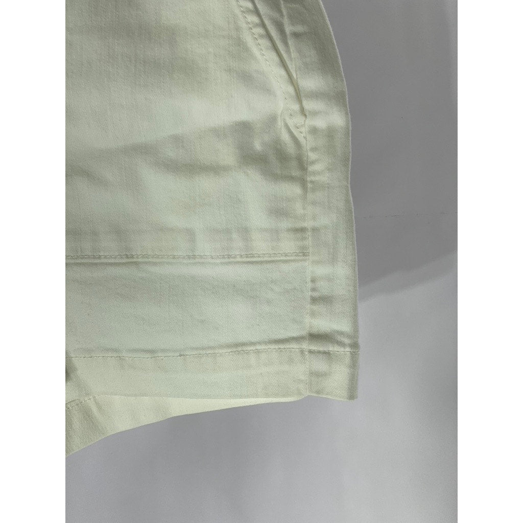 LOFT Women's White Solid Patch Pocket High-Rise Denim Shorts SZ 25