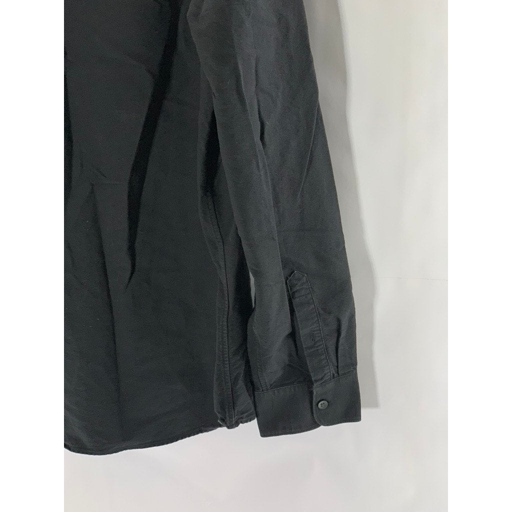 EVERLANE Men's Tall Black Solid Uniform Regular-Fit Button-Up Shirt SZ XL/T