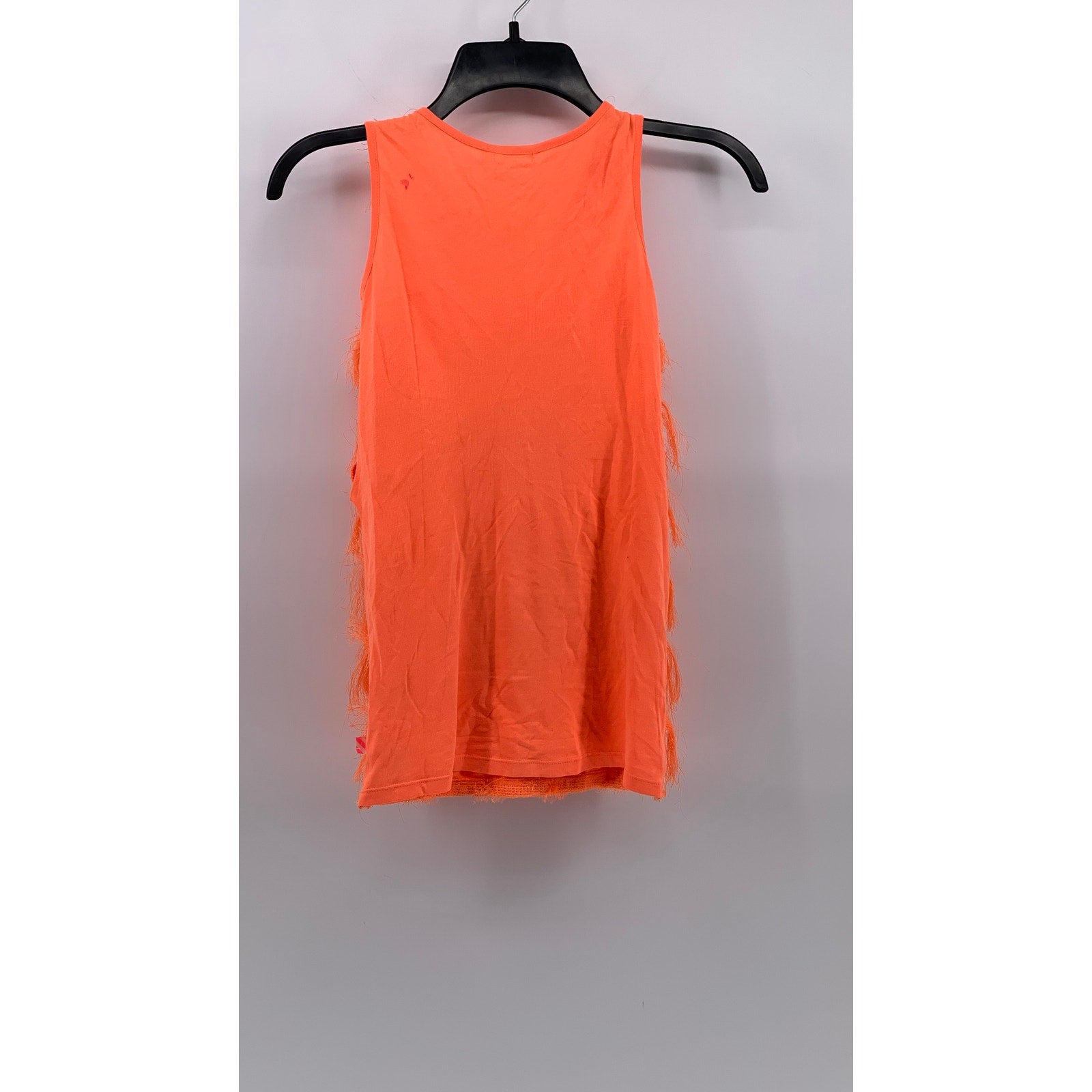 BILLIEBLUSH Girls' Orange Fringe Crewneck Sleeveless Tank Dress SZ 6