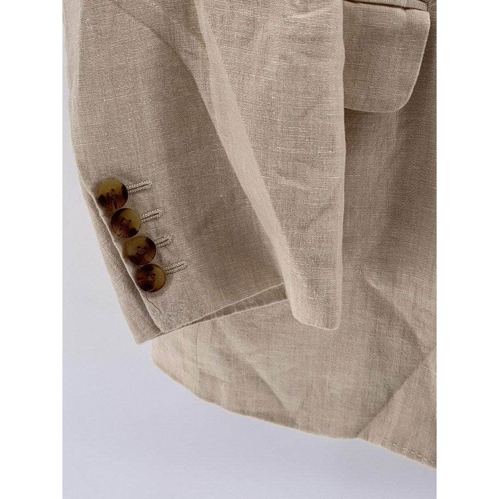 CLUB ROOM Men's Beige Linen Two Button Blazer SZ 2XL