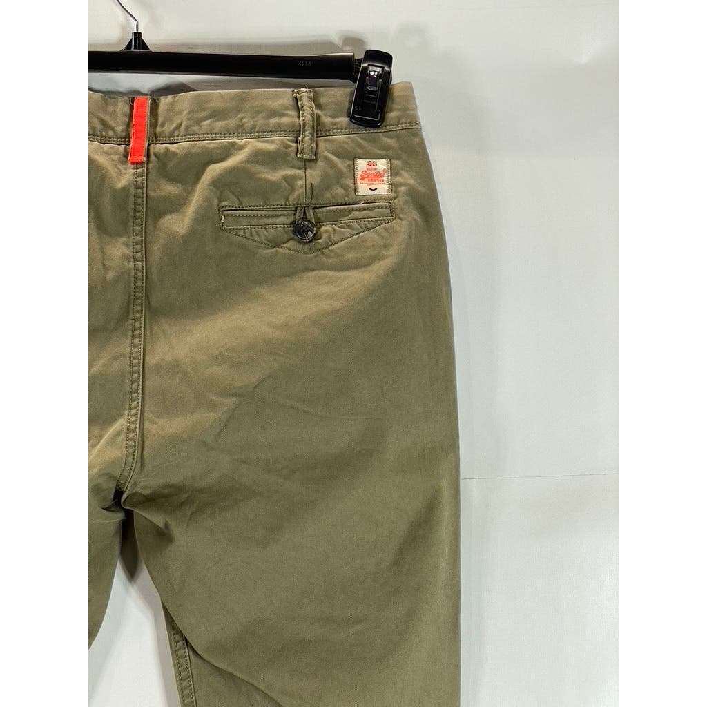 SUPERDRY Men's Khaki The Rookie Five-Pocket Chino Trousers SZ M