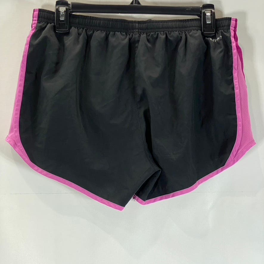 NIKE Women's Black/Pink Dri-FIT Elasticized Waist 10K Pull-On Running Short SZ M