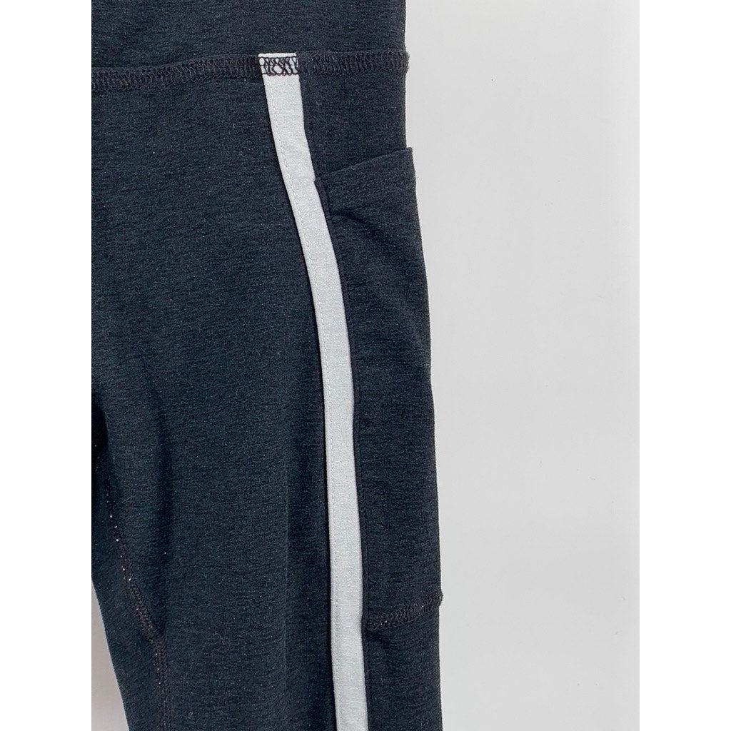 BEYOND YOGA Women's Black Striped High-Rise Ankle-Cropped Leggings SZ XS