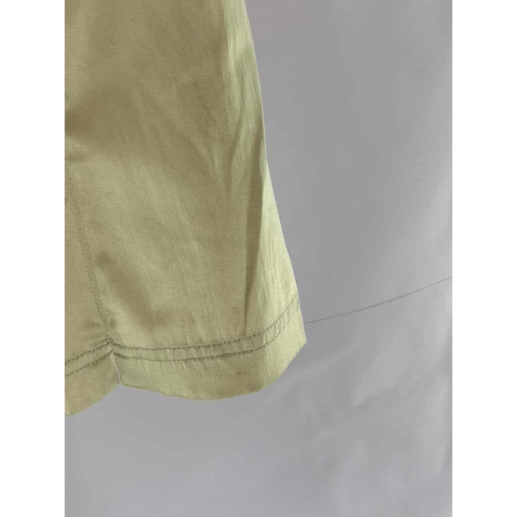 JORDACHE FASHION Women's Vintage Tan Button-Up Short Sleeve Top SZ L