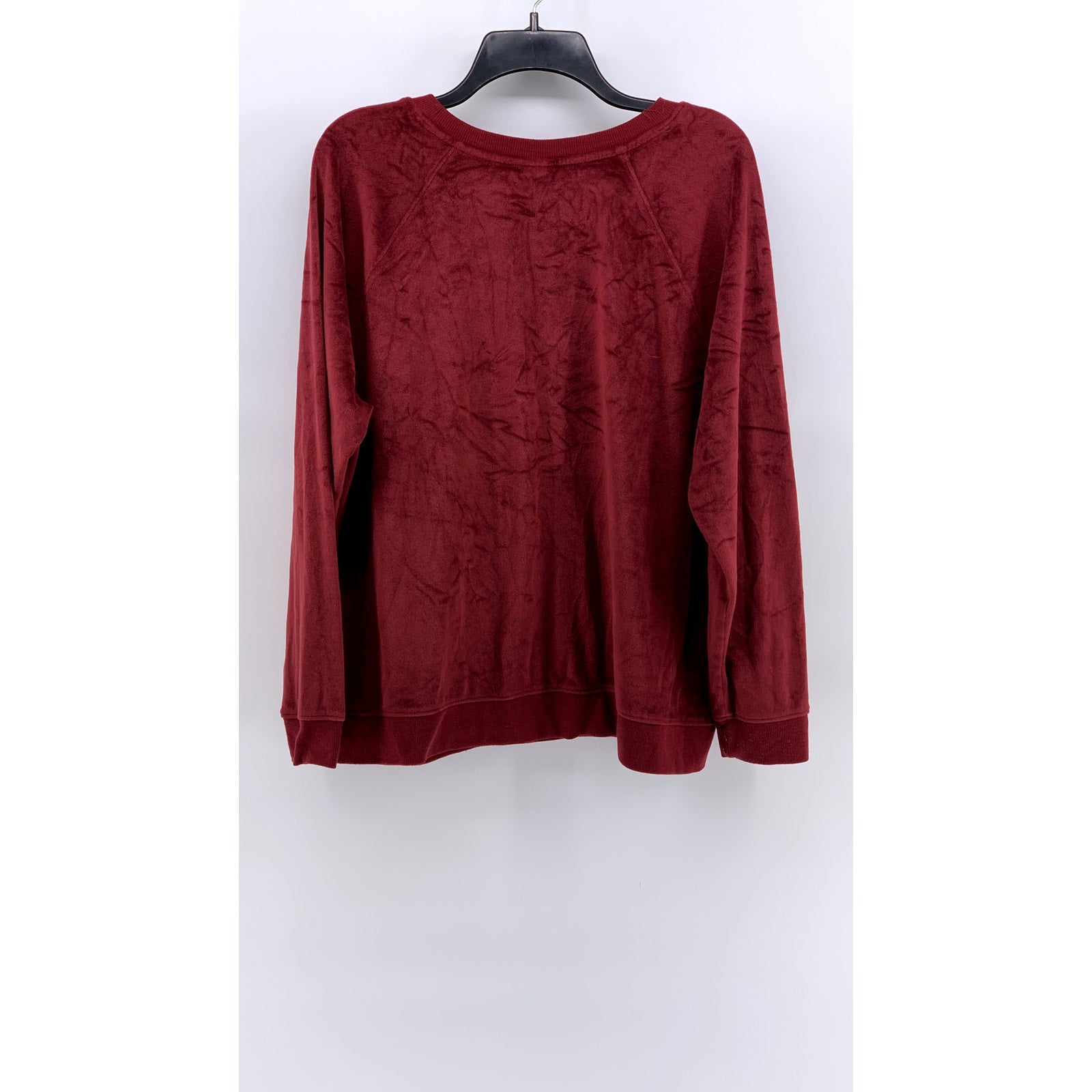 STARS ABOVE Women's Burgundy Velour Crewneck Sweater SZ 2XL