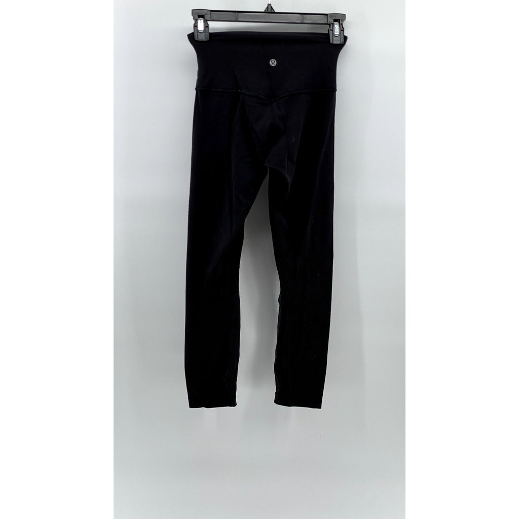 LULULEMON Women's Black High-Rise Cropped Pull-On Leggings SZ 2