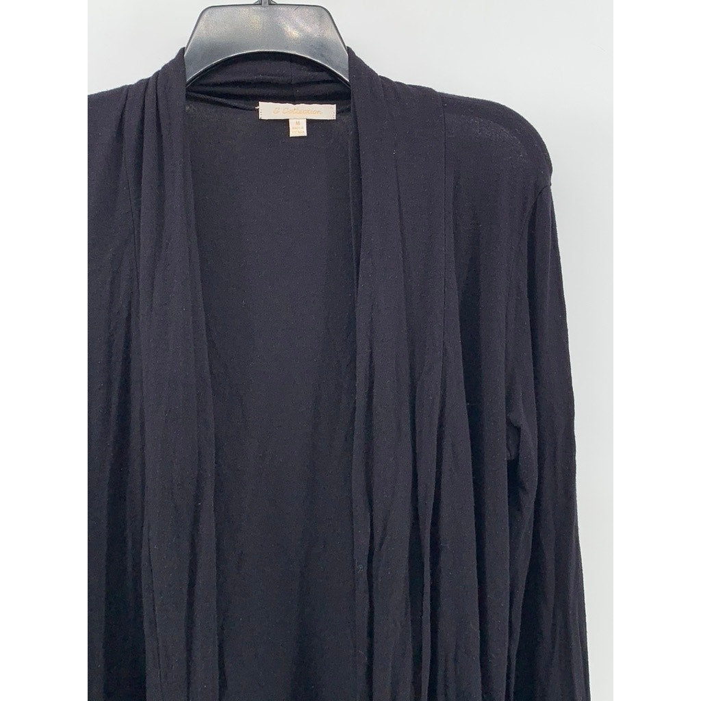 G COLLECTION Women's Black Solid Open-Front Cardigan SZ M