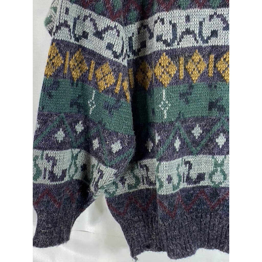 THE MEN'S STORE At Sears Men's Multi Printed Vintage Crewneck Knit Sweater SZ L