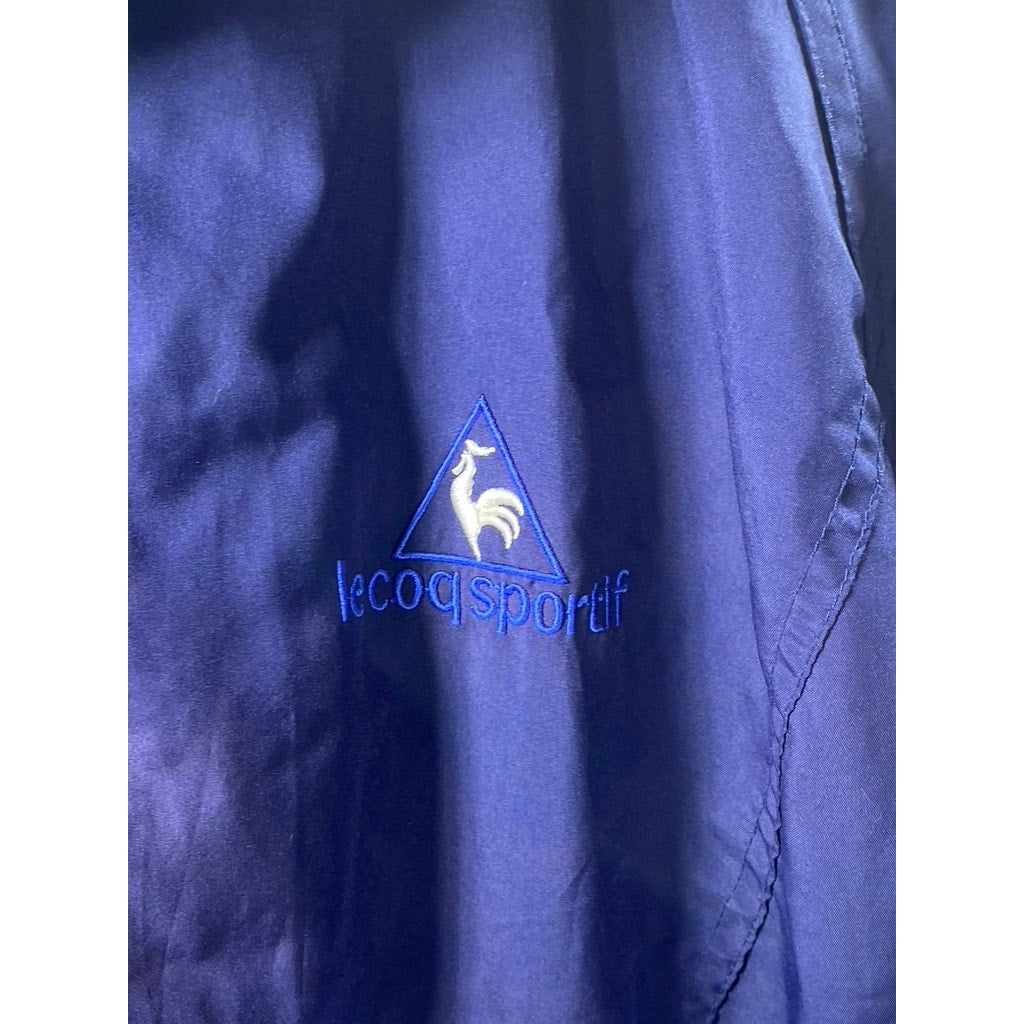 LE COQ SPORTIF Men's Blue-White Striped Zip-Up Activewear Jacket SZ L