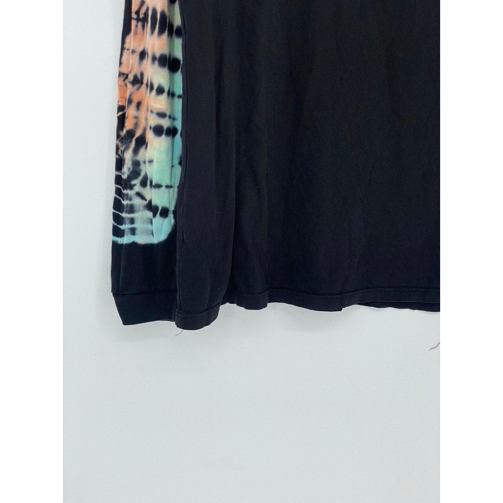 FUTURE STATE Women’s Black-Multi Skull Crewneck Long Sleeve Tie-Dye Top SZ M