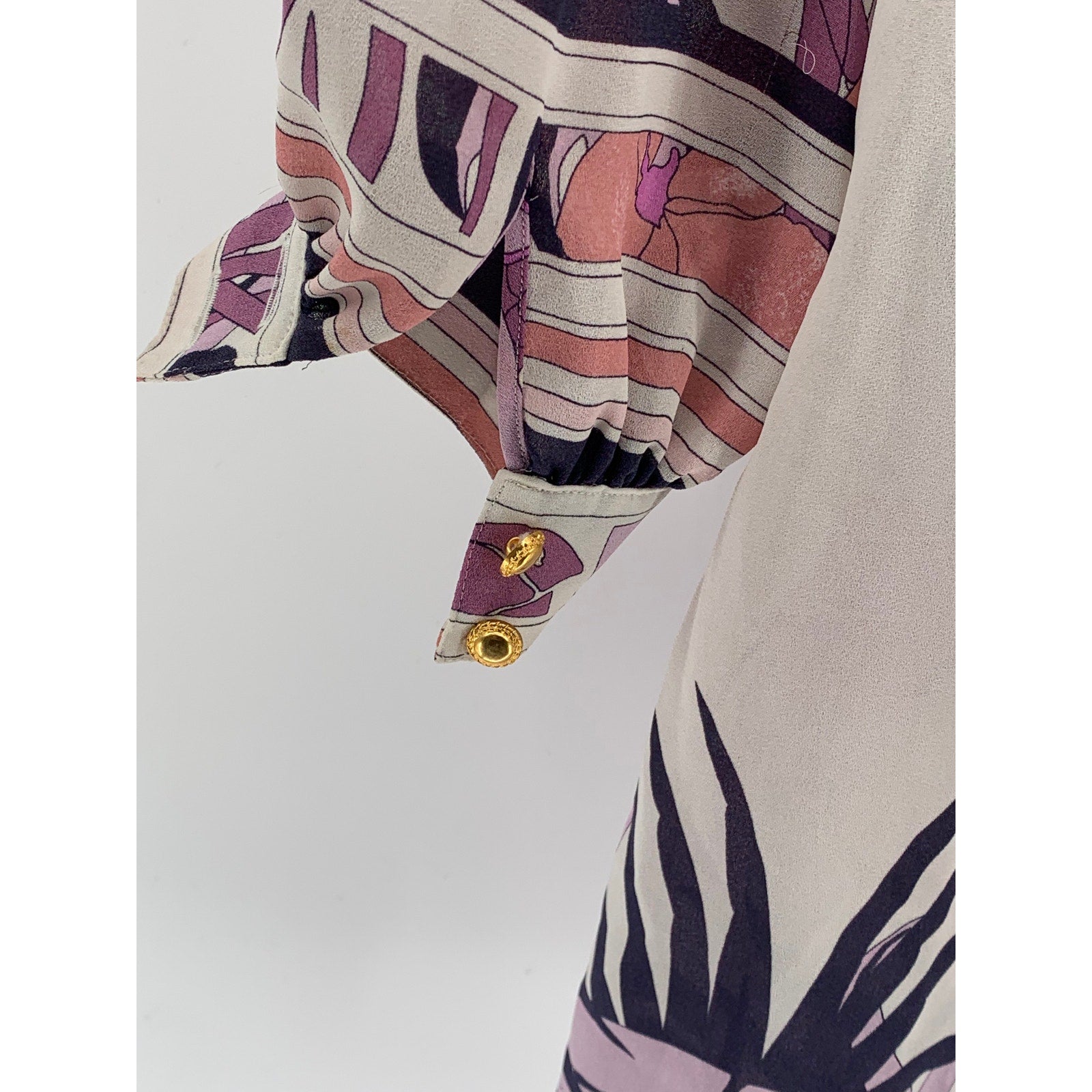 LINGUA FRANCA Women's Purple-White Floral Button-Up Belted Shirt Dress SZ M