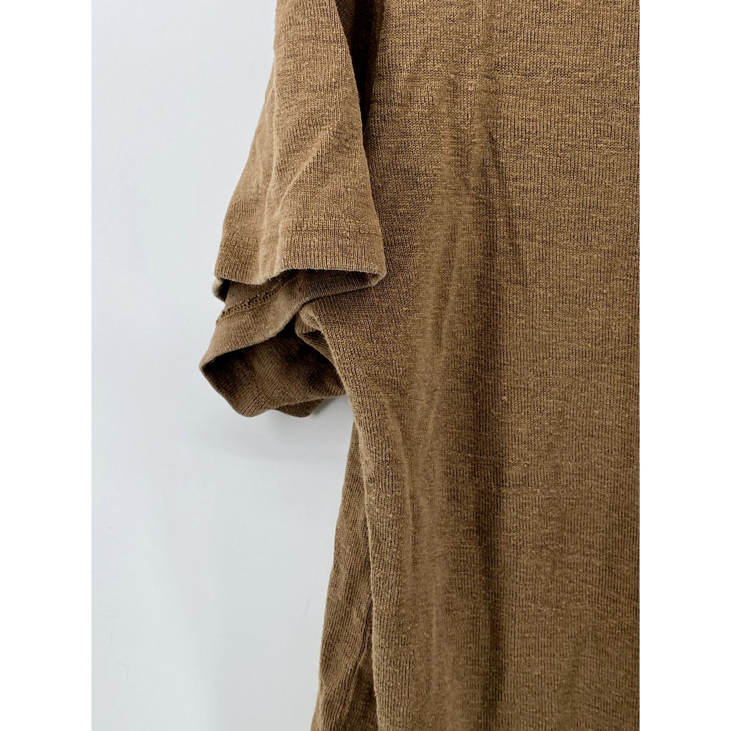 JUNGMAVEN Men's Brown Knit Crewneck Short Sleeve Lightweight Casual T-Shirt SZ L