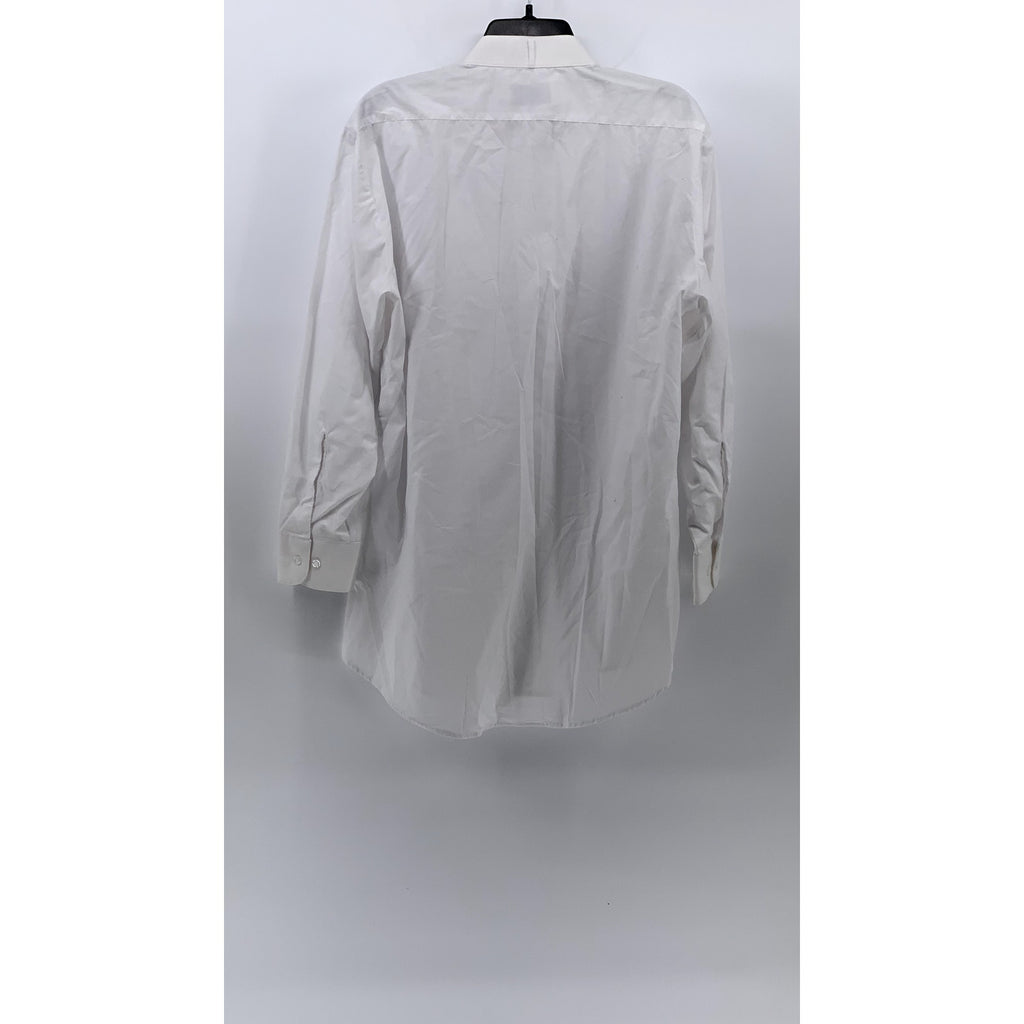 MARTINO COLLECTION By Henry Segal Men's White Pleated Button-Up Shirt SZ L