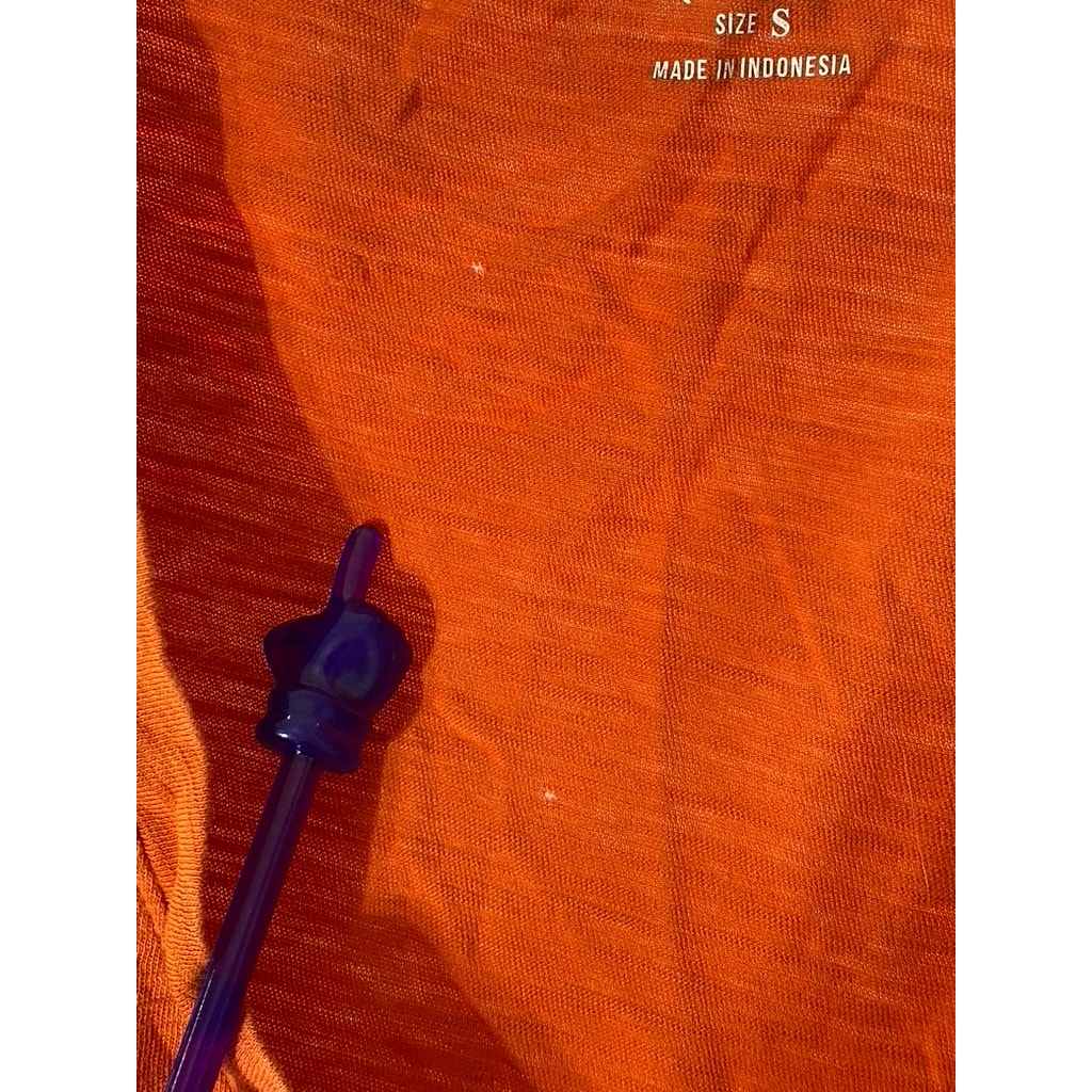 MADEWELL Women’s Orange V-Neck Short Sleeve Casual Top SZ S