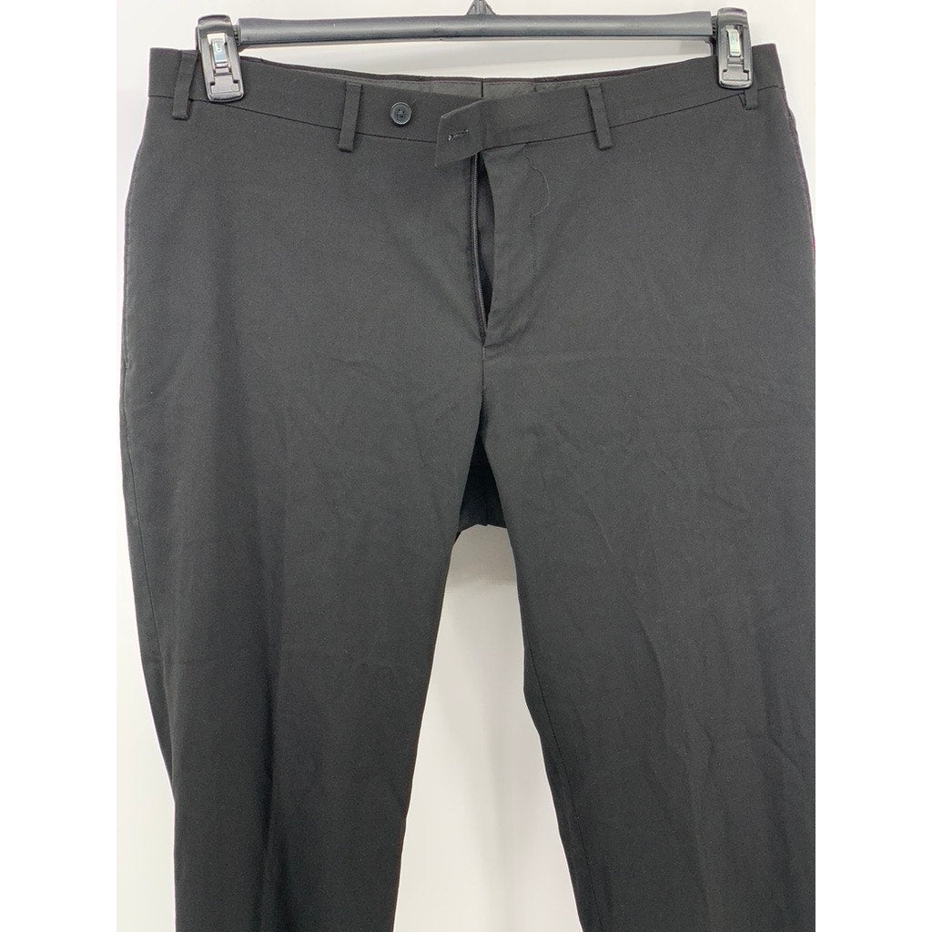 CALVIN KLEIN Men's Black Solid Slim-Leg Regular-Fit Pants SZ 36X30