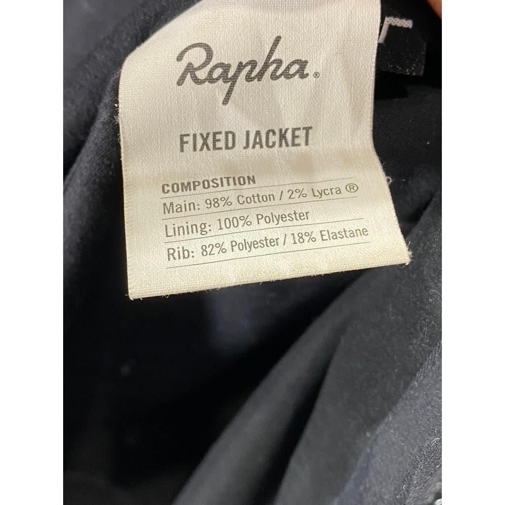 RAPHA Men's Solid Black Zip-Up Cycling Outdoor Fixed Jacket SZ L