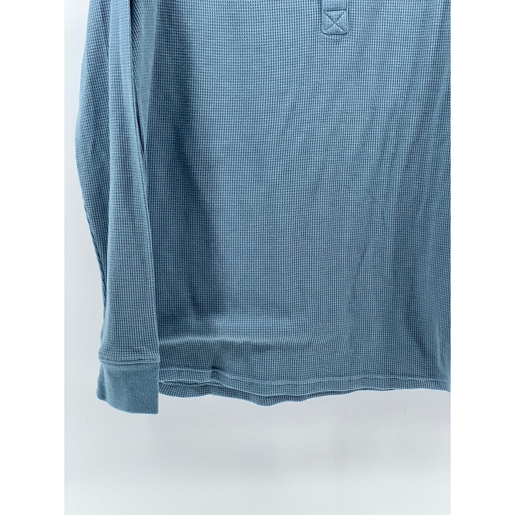 MYLES Men's Blue Long Sleeve Thermal Henley Shirt SZ XL