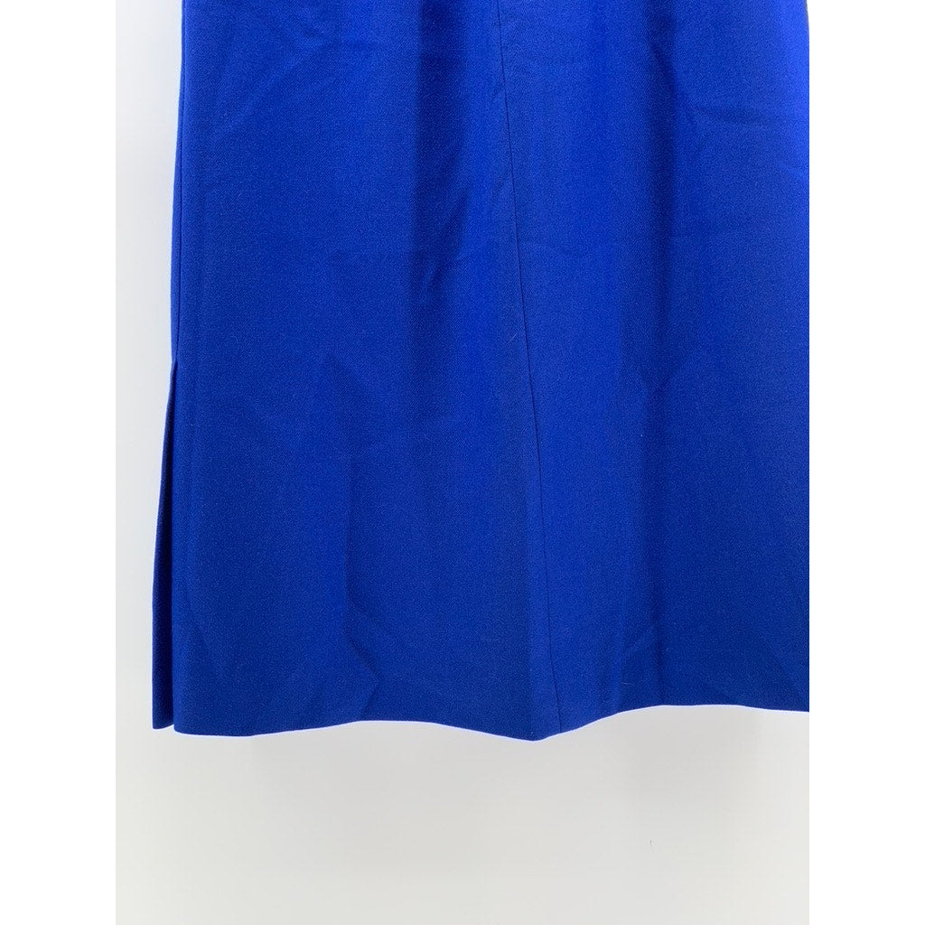 H.W. LTD Women's Royal Blue Wool A-Line Midi Skirt SZ 8