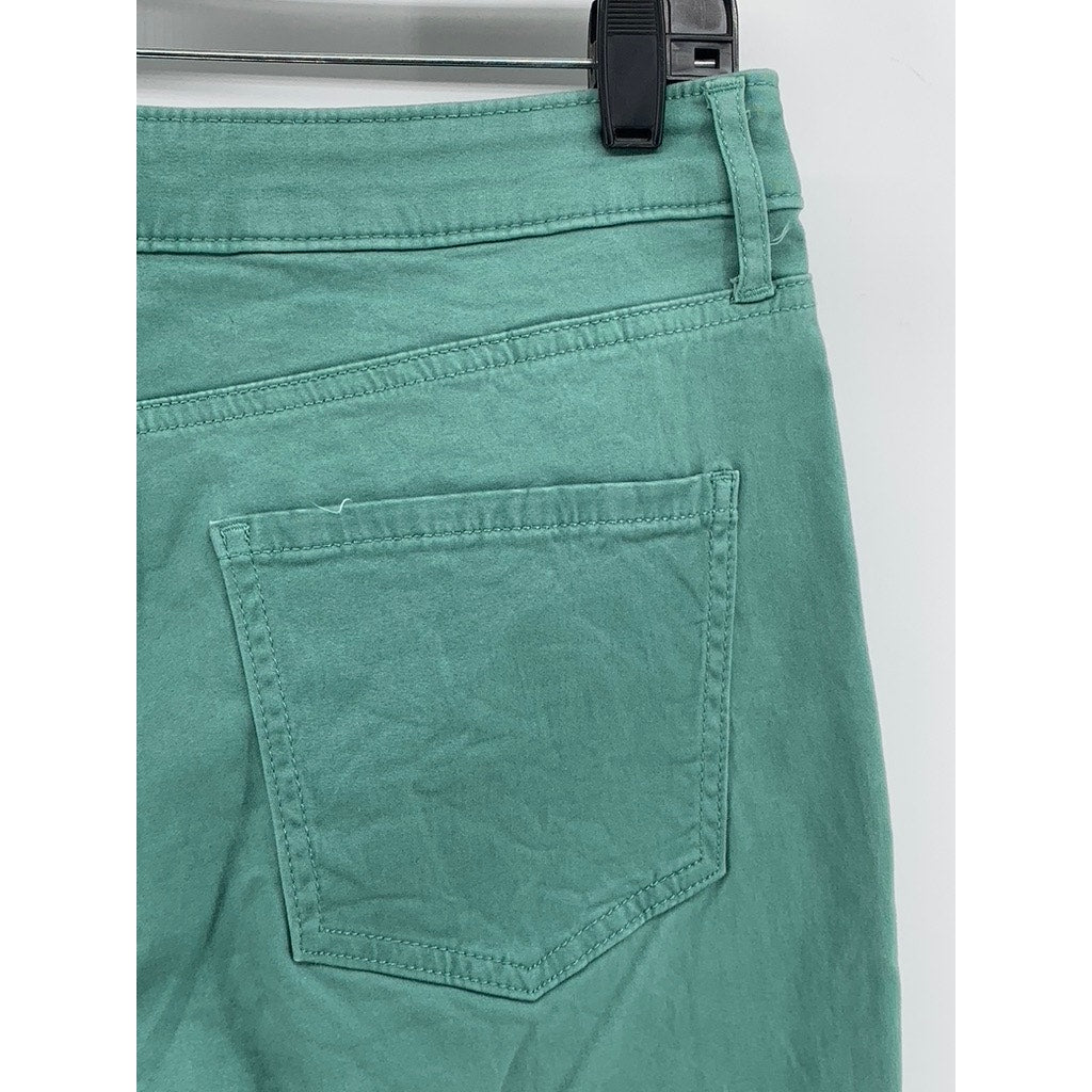 CROFT & BARROW Women's Green Solid Slim Leg Pants SZ 12