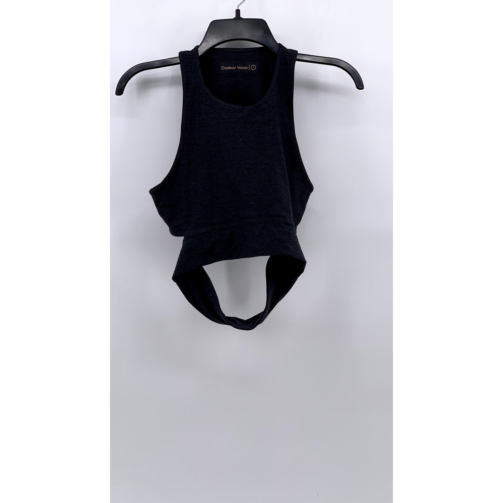 OUTDOOR VOICES Women's Black Cutout Cropped Tank Top SZ XS