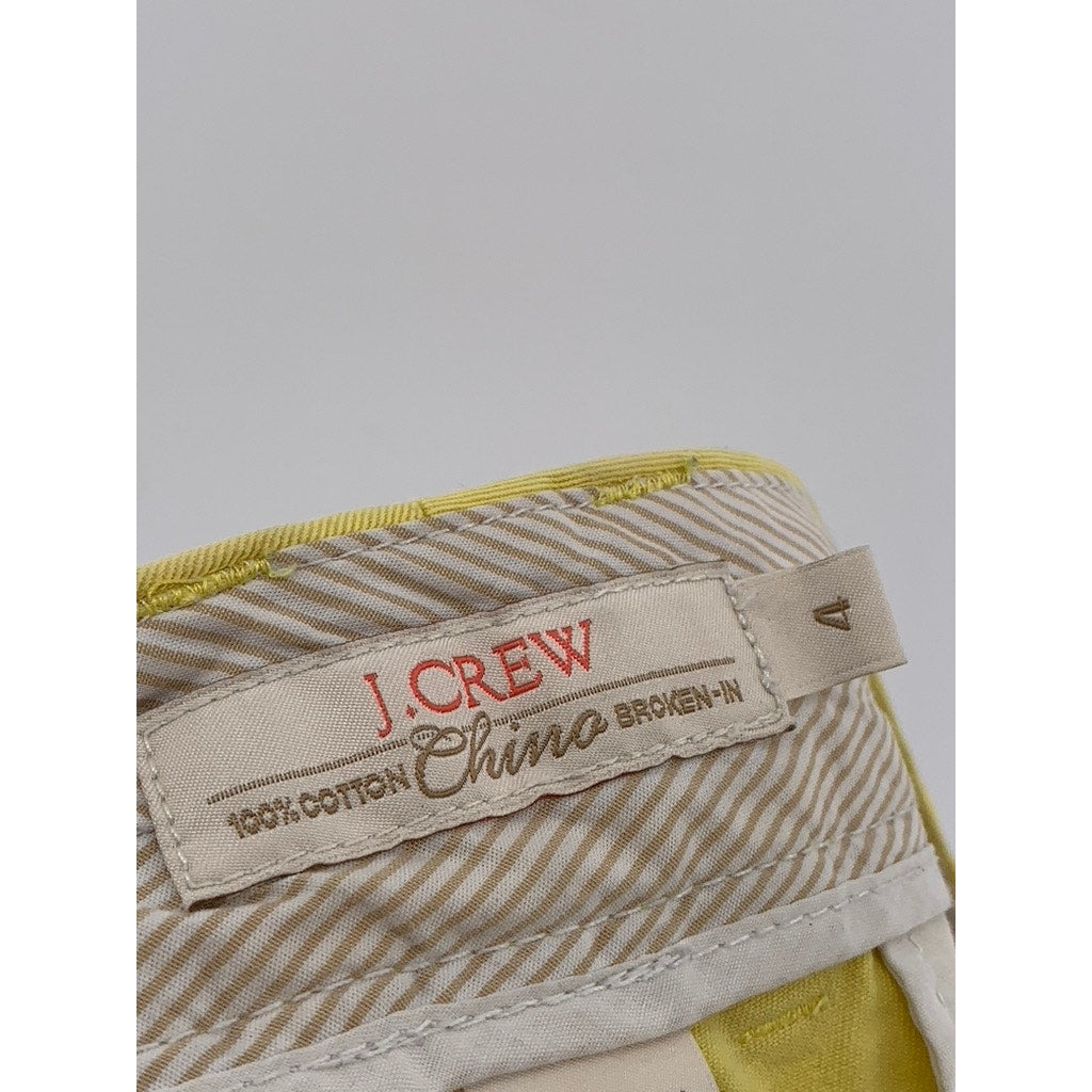 J.CREW Women's Yellow Cotton Casual Chino Shorts SZ 4