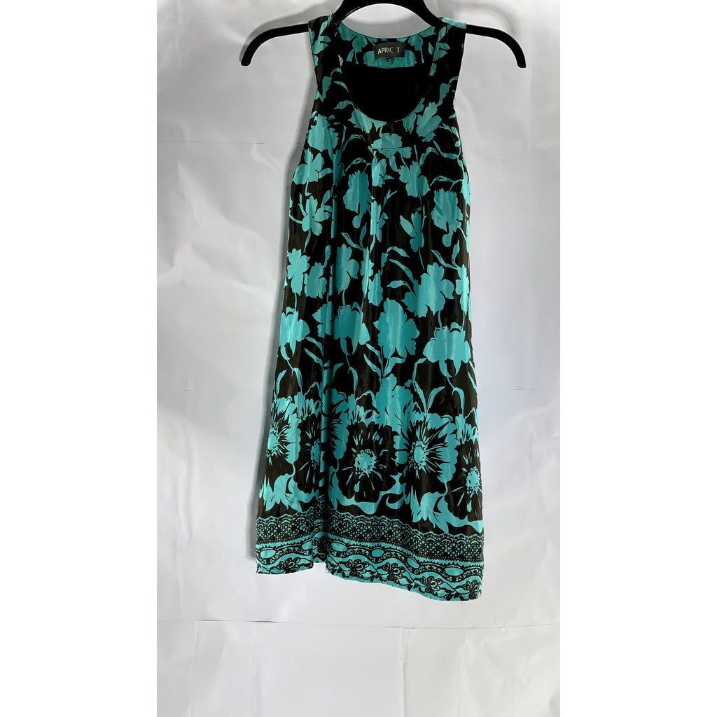 APRICOT Women's Brown-Green Floral Scoop-Neck A-Line Mini Sleeveless Dress SZ XS