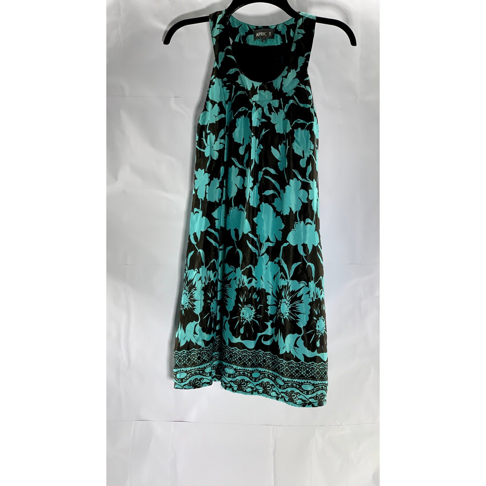 APRICOT Women's Brown-Green Floral Scoop-Neck A-Line Mini Sleeveless Dress SZ XS