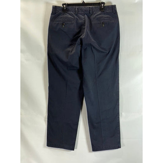 ORVIS Men's Navy Cotton Ultimate Khaki Trim-Fit Plain Front Pants SZ 35
