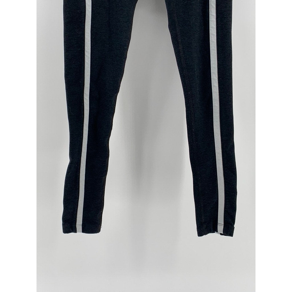 BEYOND YOGA Women's Black Striped High-Rise Ankle-Cropped Leggings SZ XS
