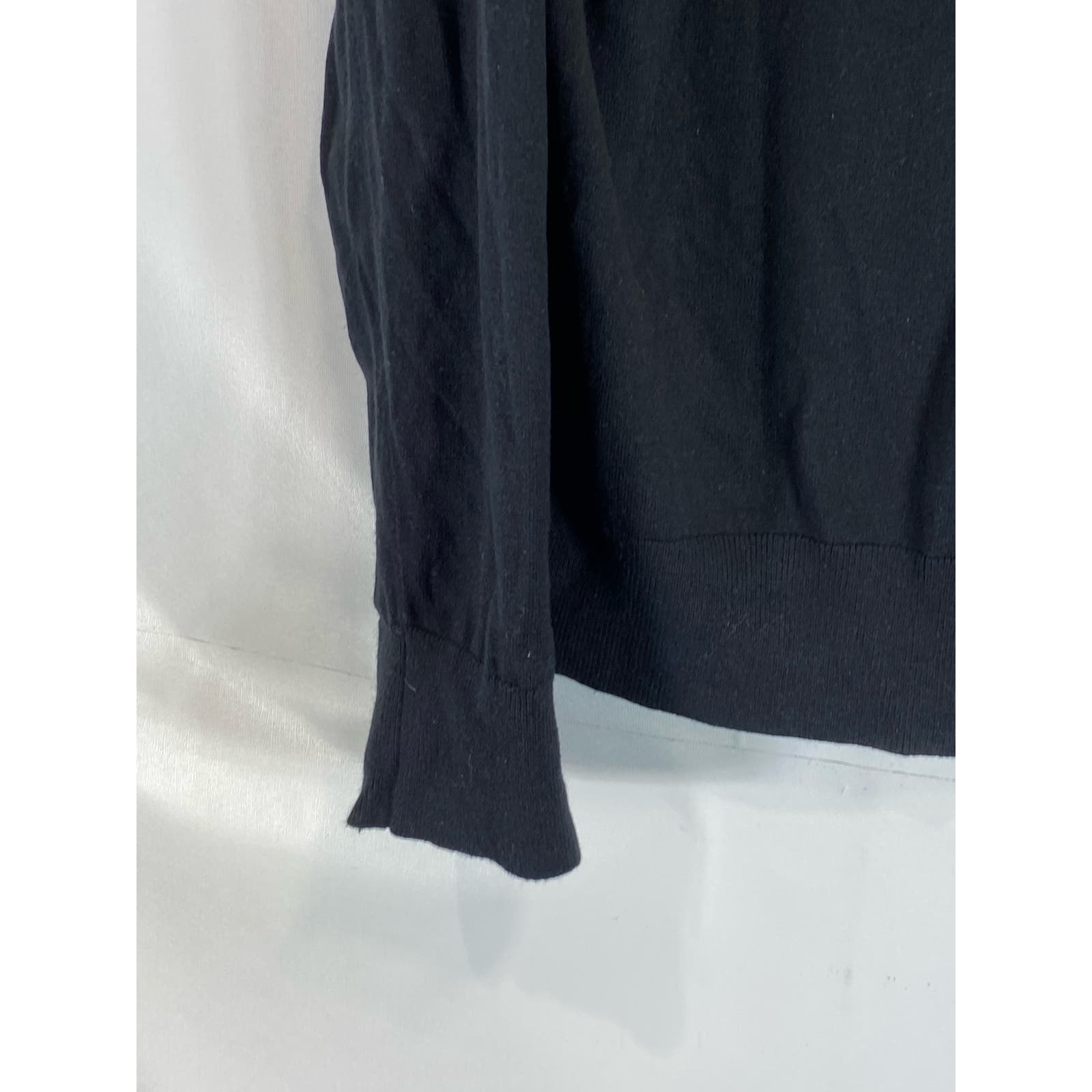 BANANA REPUBLIC Men's Black Solid V-Neck Luxury Blend Pullover Sweater SZ XL
