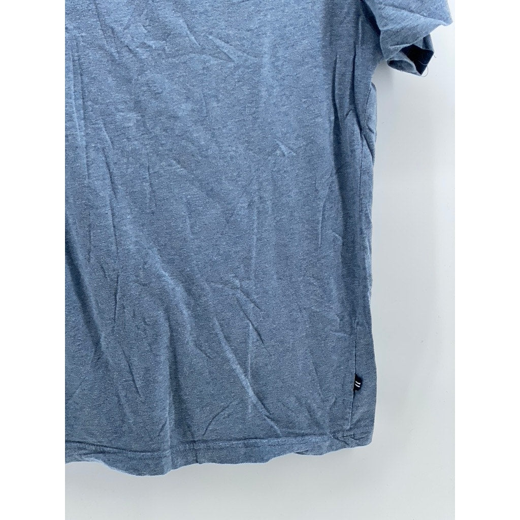 NAUTICA Men's Blue Heathered Crewneck Short Sleeve Casual T-Shirt SZ M