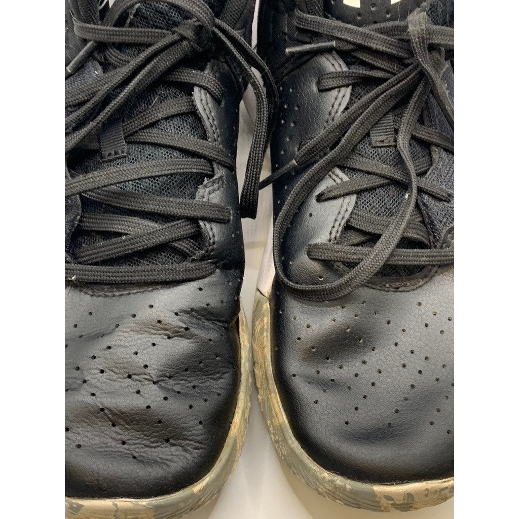 UNDER ARMOUR Kids Black-White Basketball Sneakers SZ 7Y