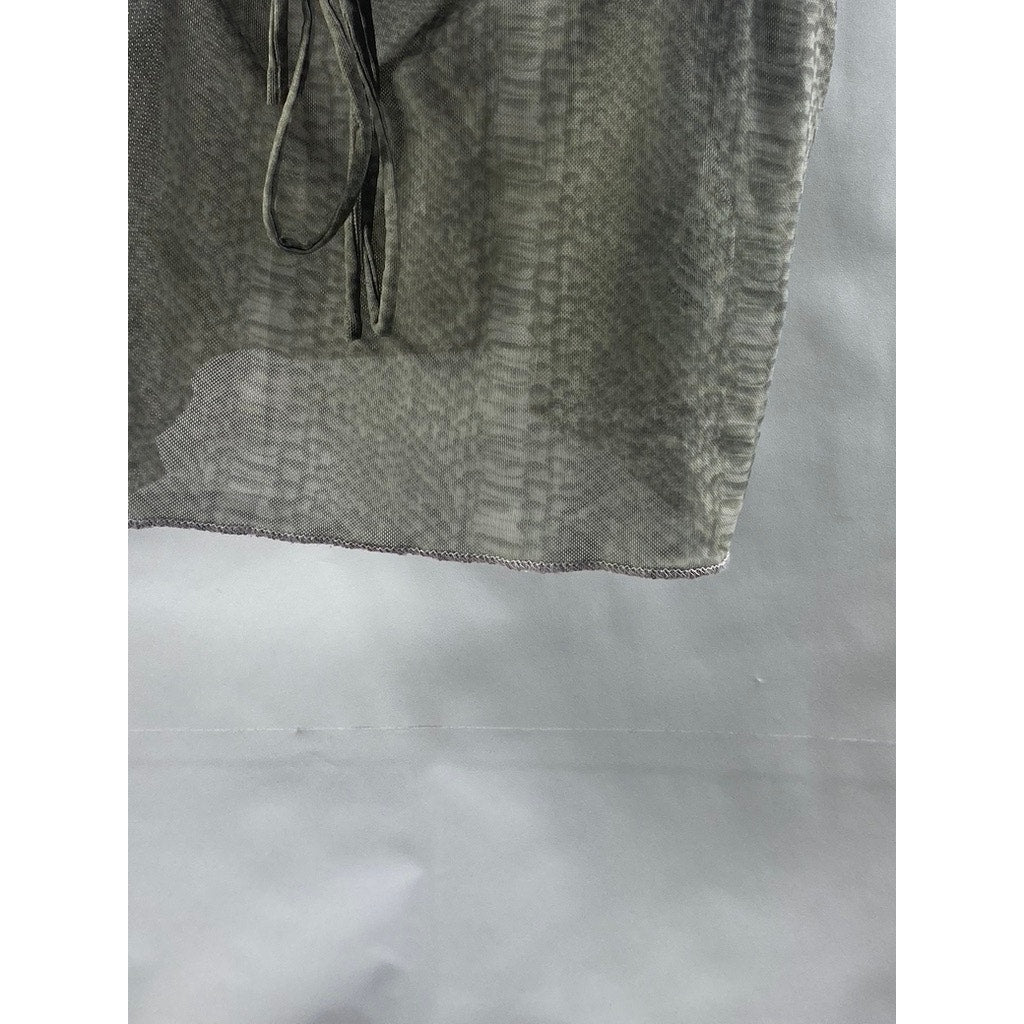 URBAN OUTFITTERS Women's Gray-Lilac Lace-Front V-Neck Spaghetti Strap Top SZ M