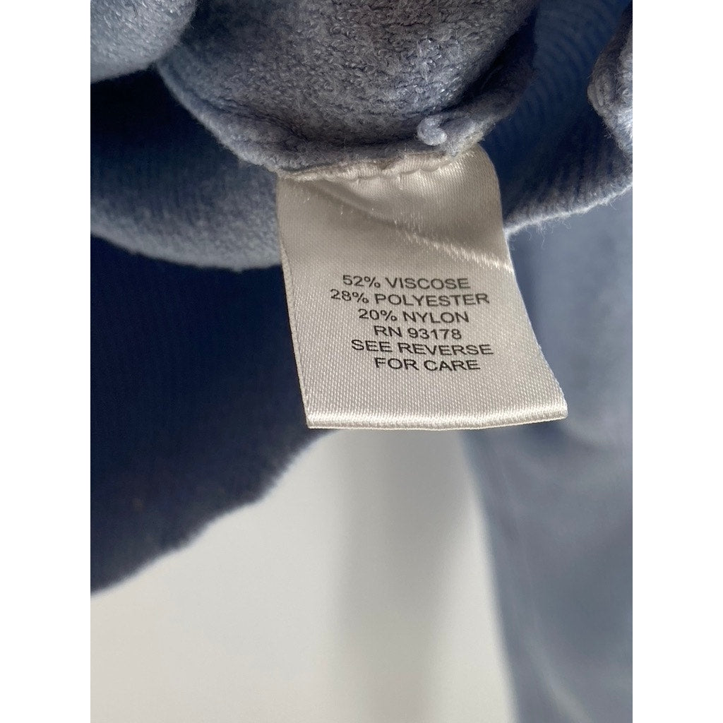 INDUSTRY Women's Vintage Blue Knit Mock-Neck Long Puff Sleeve Sweater SZ M