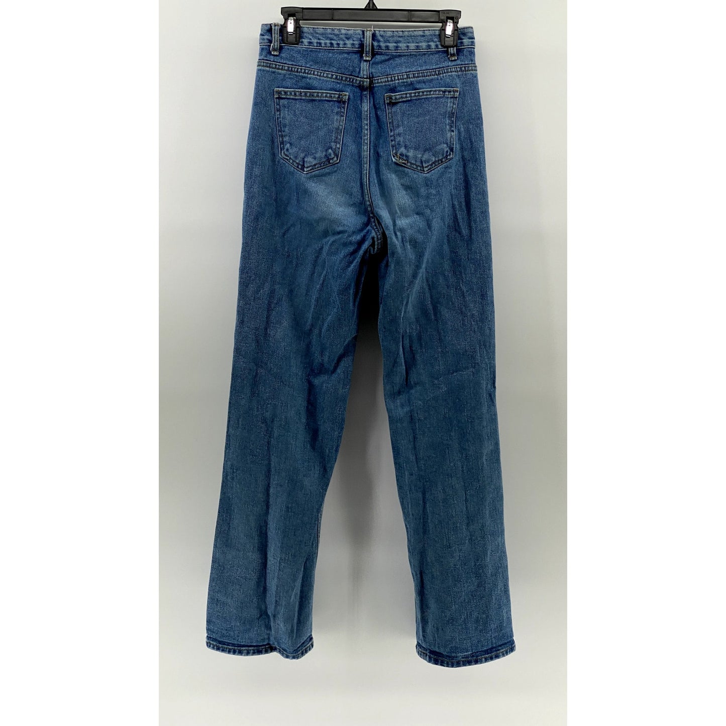 UNBRANDED Women's Medium Blue Denim Straight-Leg High-Rise Jeans SZ 29