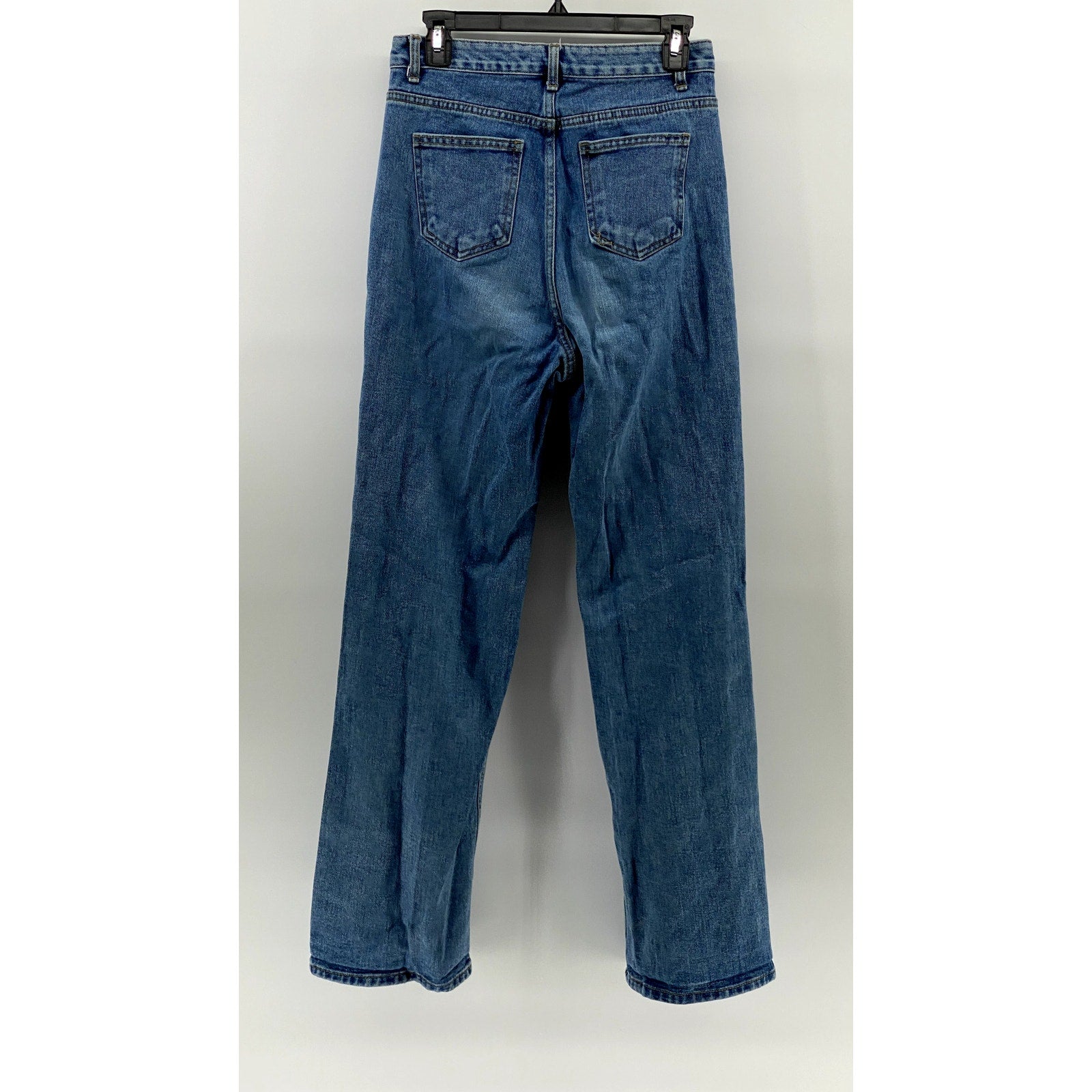 UNBRANDED Women's Medium Blue Denim Straight-Leg High-Rise Jeans SZ 29