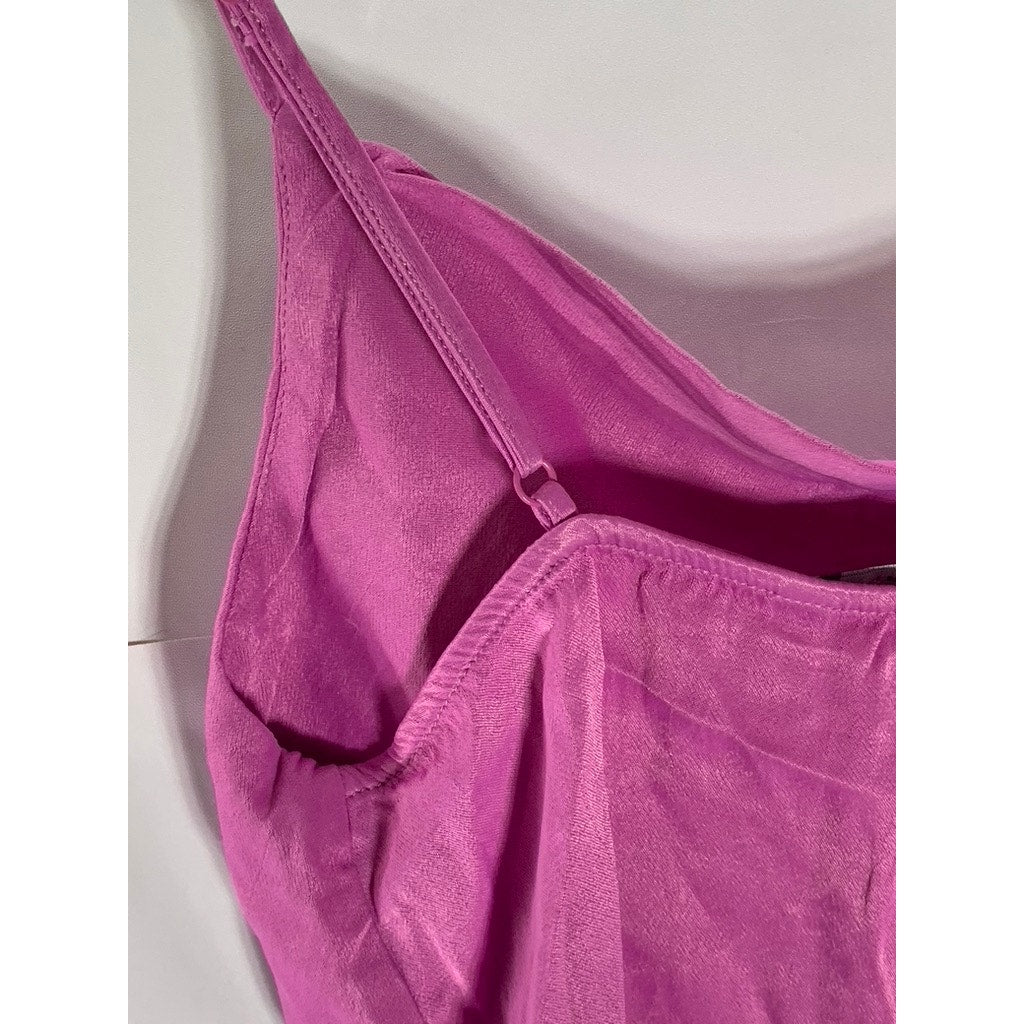 ZARA Women's Fuchsia Satin Adjustable Strap Cowl neck Camisole SZ XS