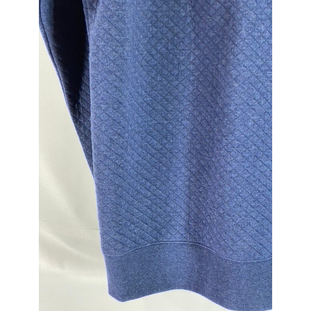 ORVIS Men's Navy Quilted Quarter-Zip Pullover Sweater SZ M