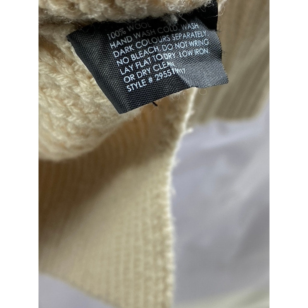 CLUB MONACO Women's Beige Wool Crewneck Knit Pullover Sweater SZ XS