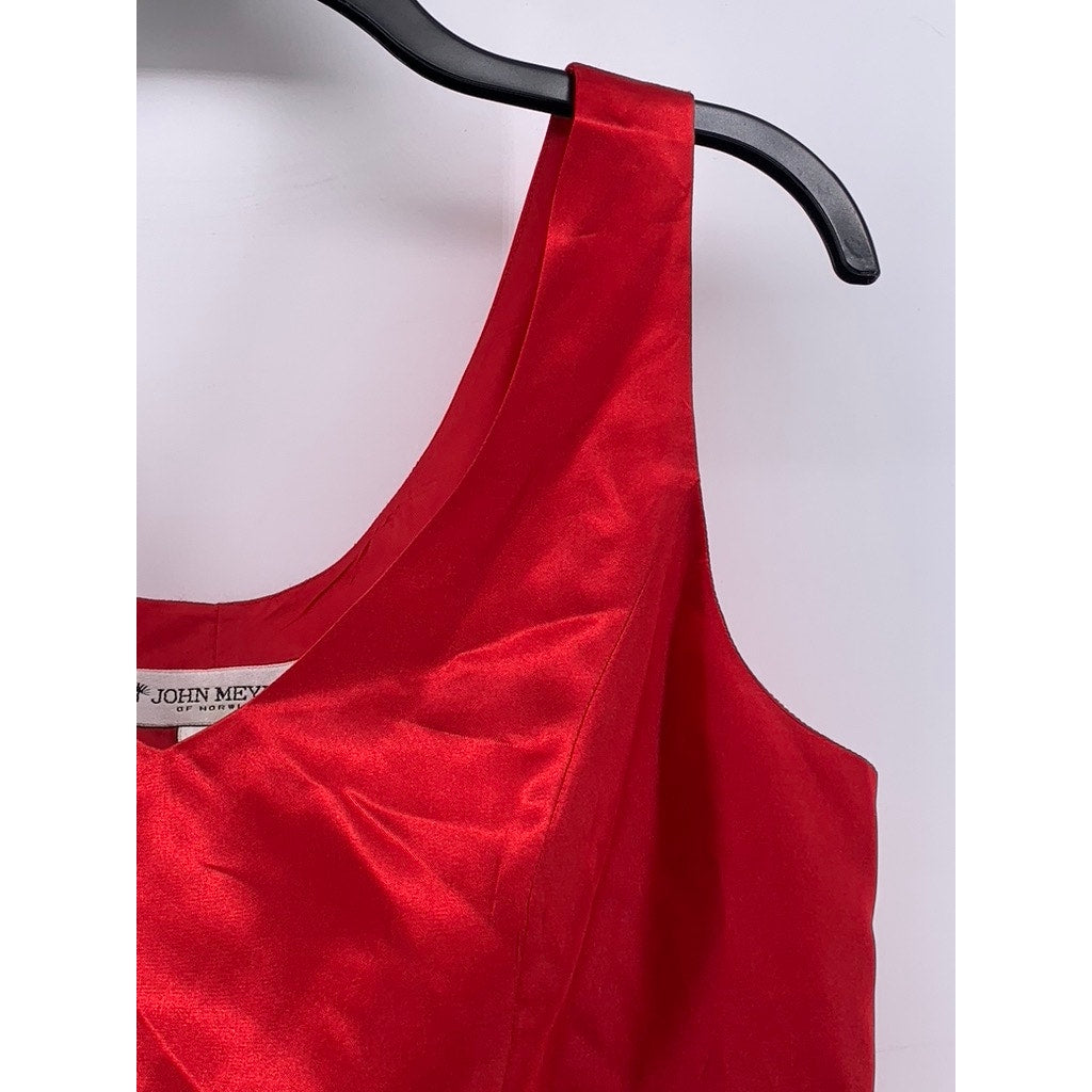 JOHN MEYER OF NORWICH Women's Red Satin-Like Scoop-Neck Tank Top SZ 12