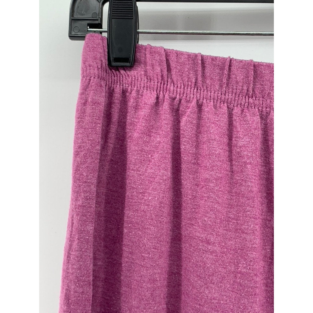 SIMPLY STYLED Women's Relaxed Magenta Straight Leg Stretch Waistband Pants SZ M