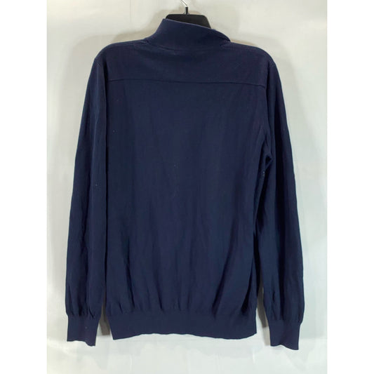 SAKS FIFTH AVENUE Men's Navy Quarter-Zip Pullover Sweater SZ L