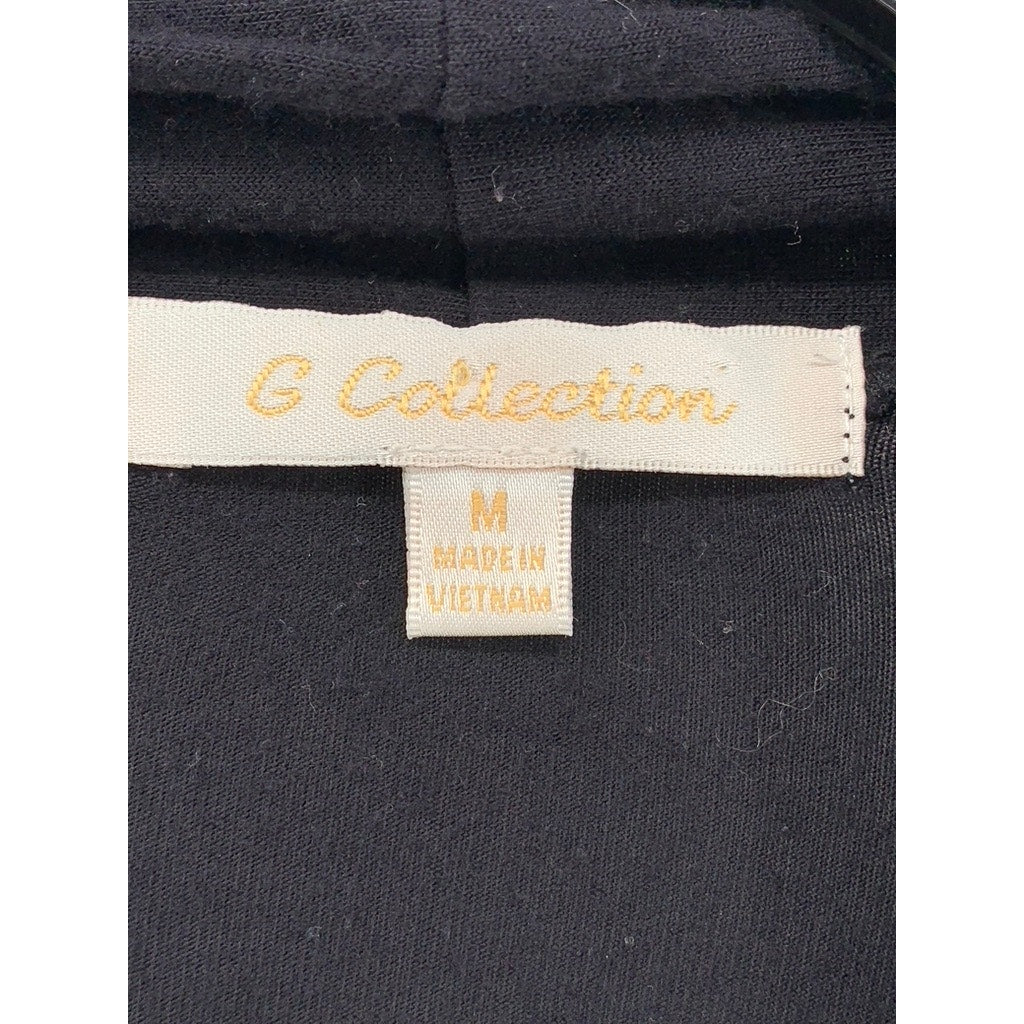 G COLLECTION Women's Black Solid Open-Front Cardigan SZ M