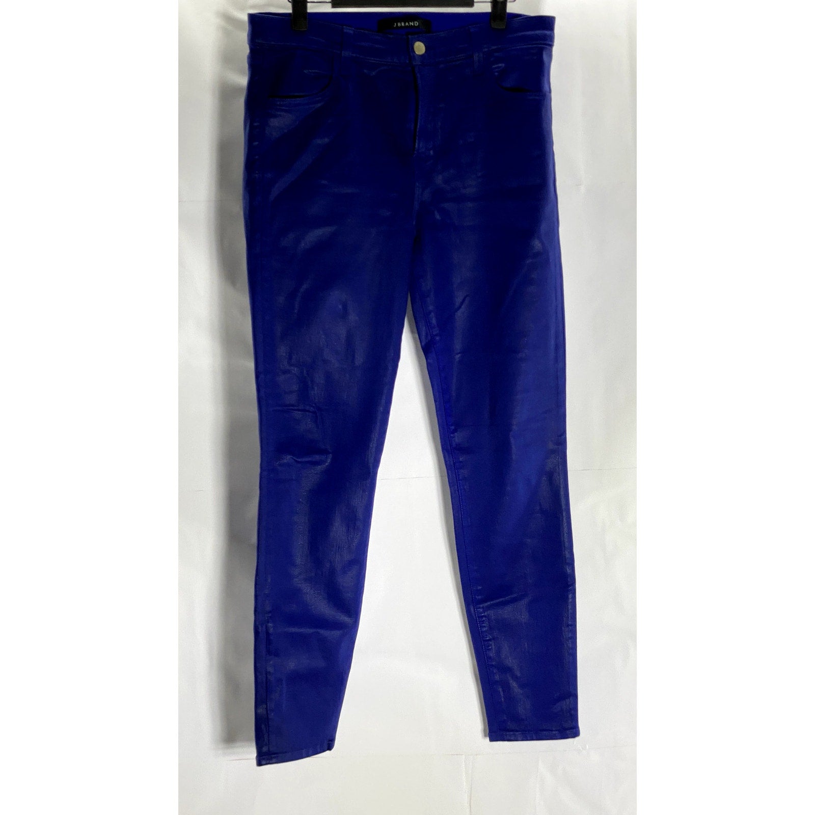 J BRAND Women's Coated Celeste Blue Alana High-Rise Cropped Skinny Pant SZ 30