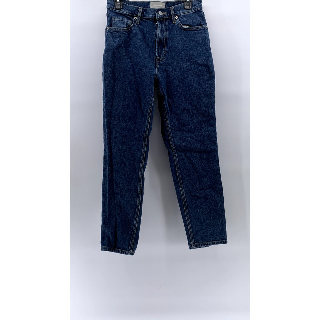 EVERLANE Women's Dark Blue High-Rise Straight-Leg The Original Cheeky Jean SZ 28