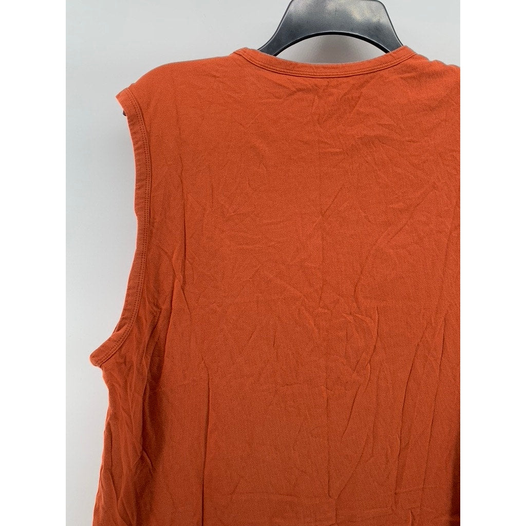 EVERLANE Women's Orange Crewneck Organic Cotton Uniform Tank Top SZ L