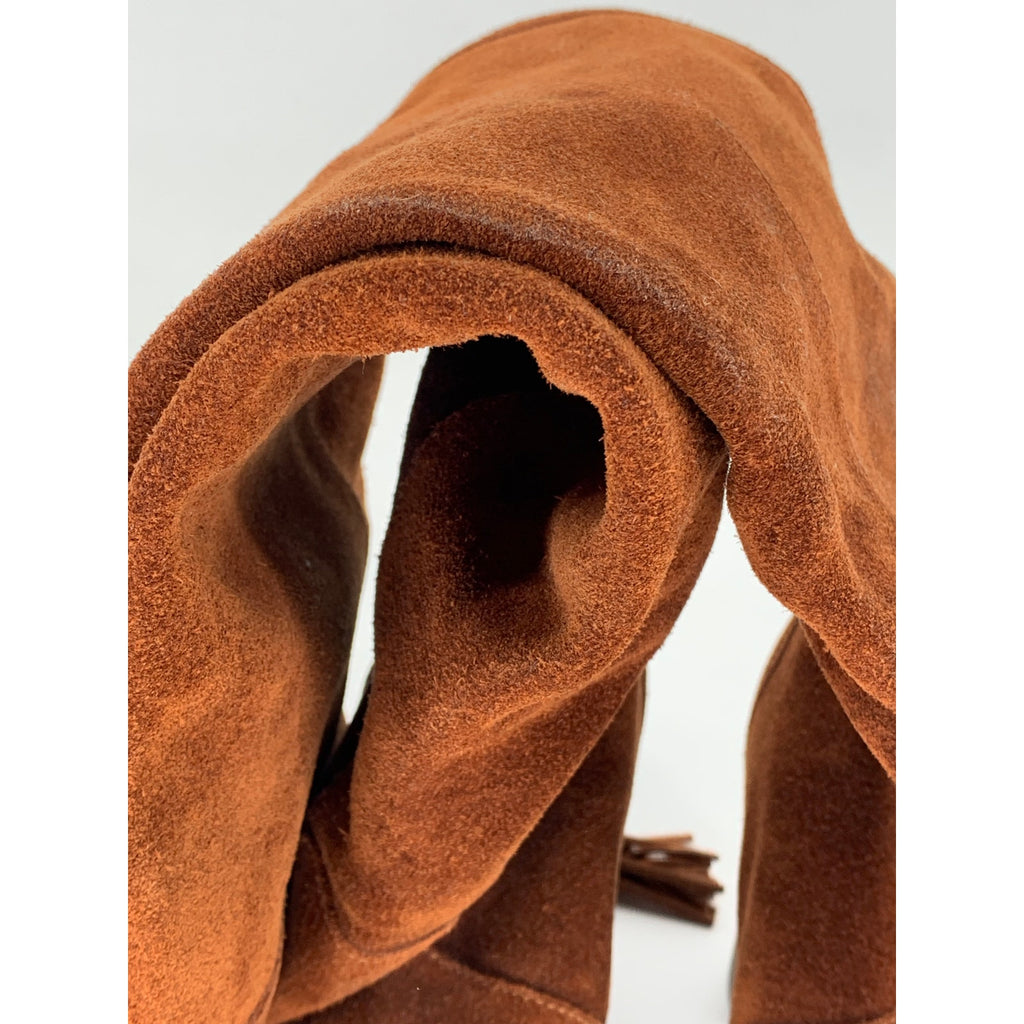 DR. SCHOLL'S Women's Cognac Leather Lydia Round-Toe Knee-High Boots SZ 7.5