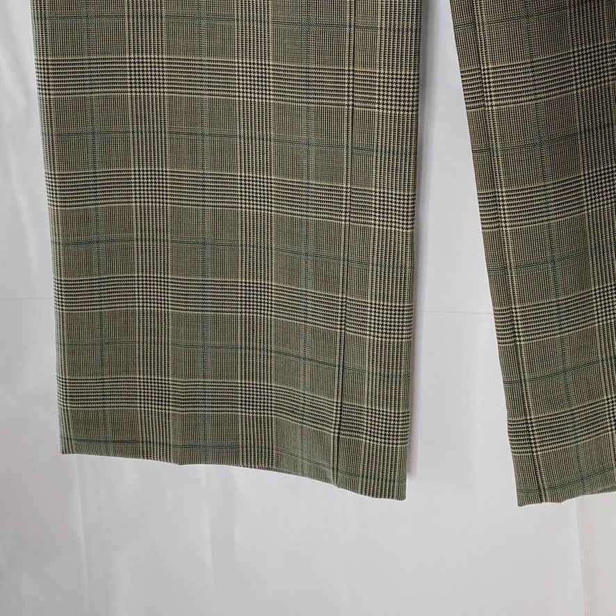 & OTHER STORIES Women's Tan-Gray Plaid Straight Wide-Leg Dress Pant SZ 34(US4)